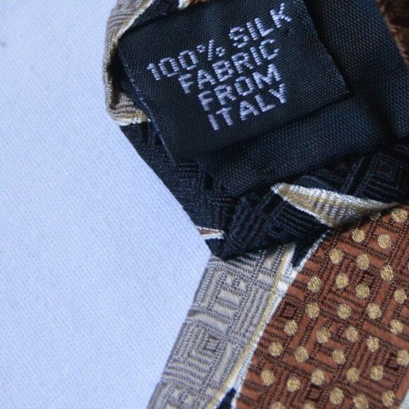 Men's Vintage 100% Silk Tie By Geoffrey Beene -Elongated Diamond Motif - Picture 11 of 13